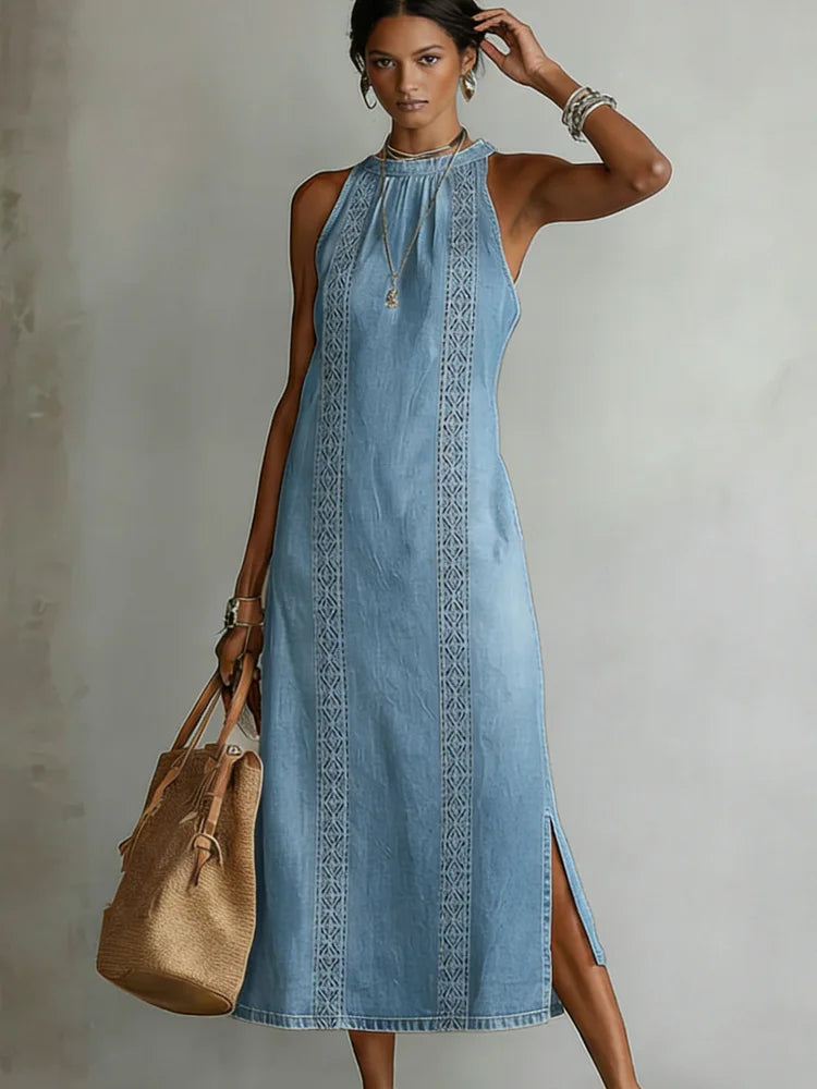 Julia | Vestido vaquero retro con encaje