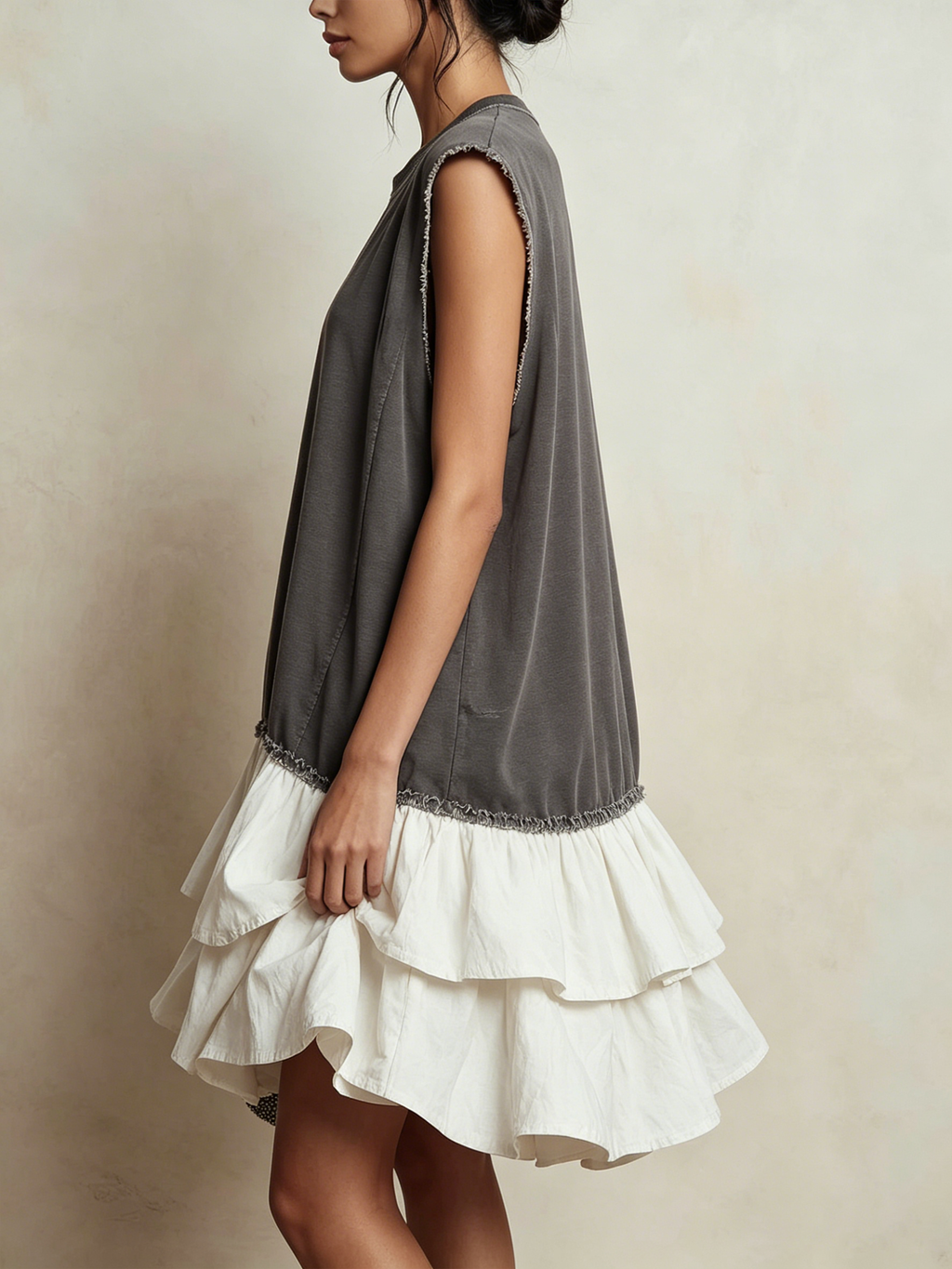 Ilaria | Vestido casual en bloques de color, talla amplia, para vacaciones