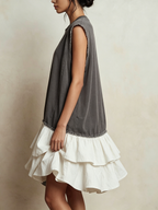 Ilaria | Vestido casual en bloques de color, talla amplia, para vacaciones