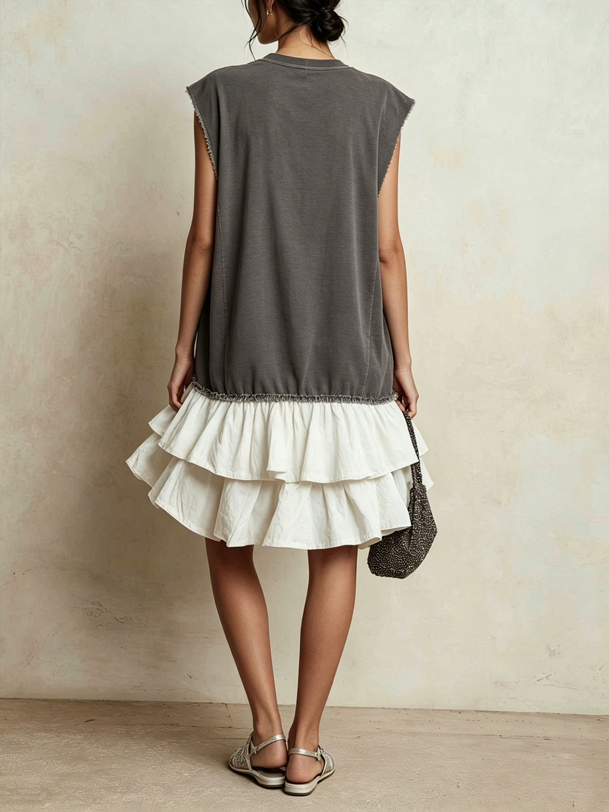 Ilaria | Vestido casual en bloques de color, talla amplia, para vacaciones