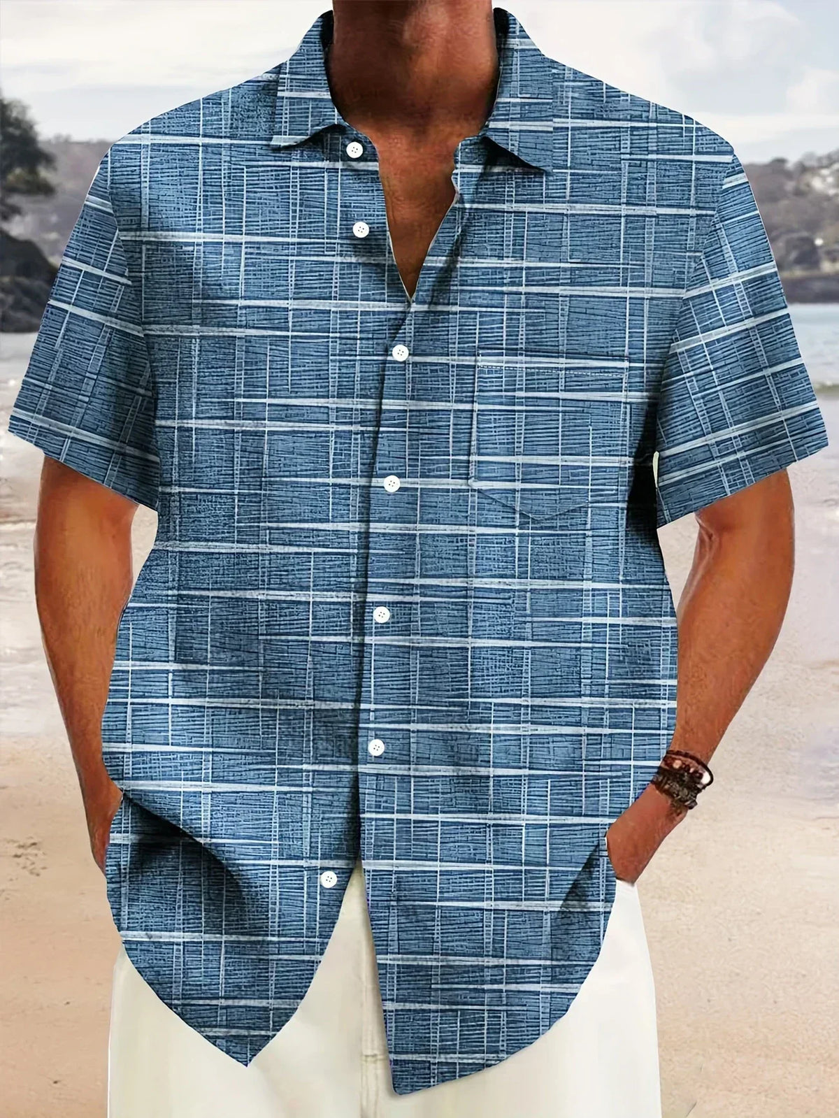 Camisa Elegante de Rayas y Cuadros