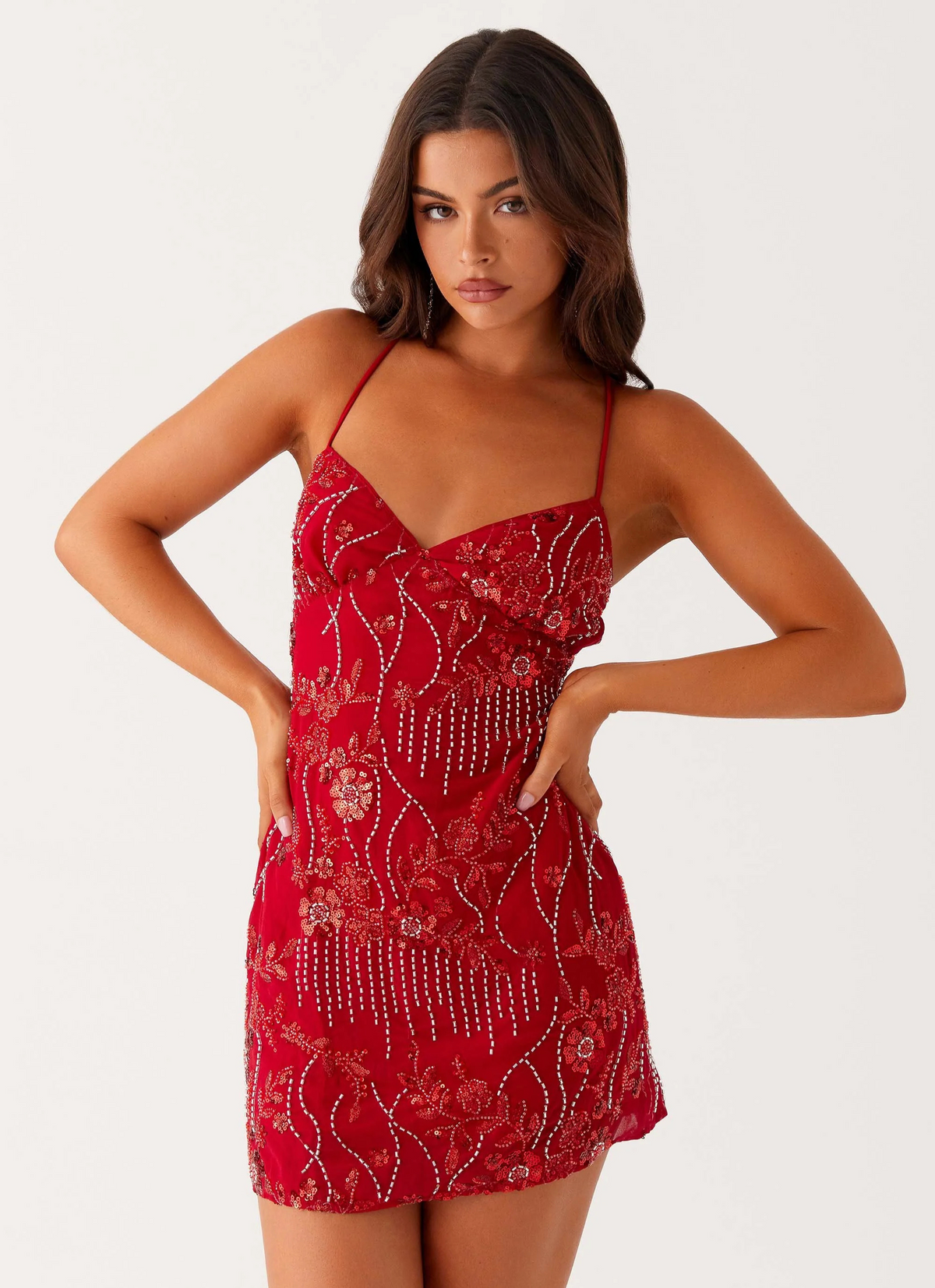 Vestido de tirantes con lentejuelas