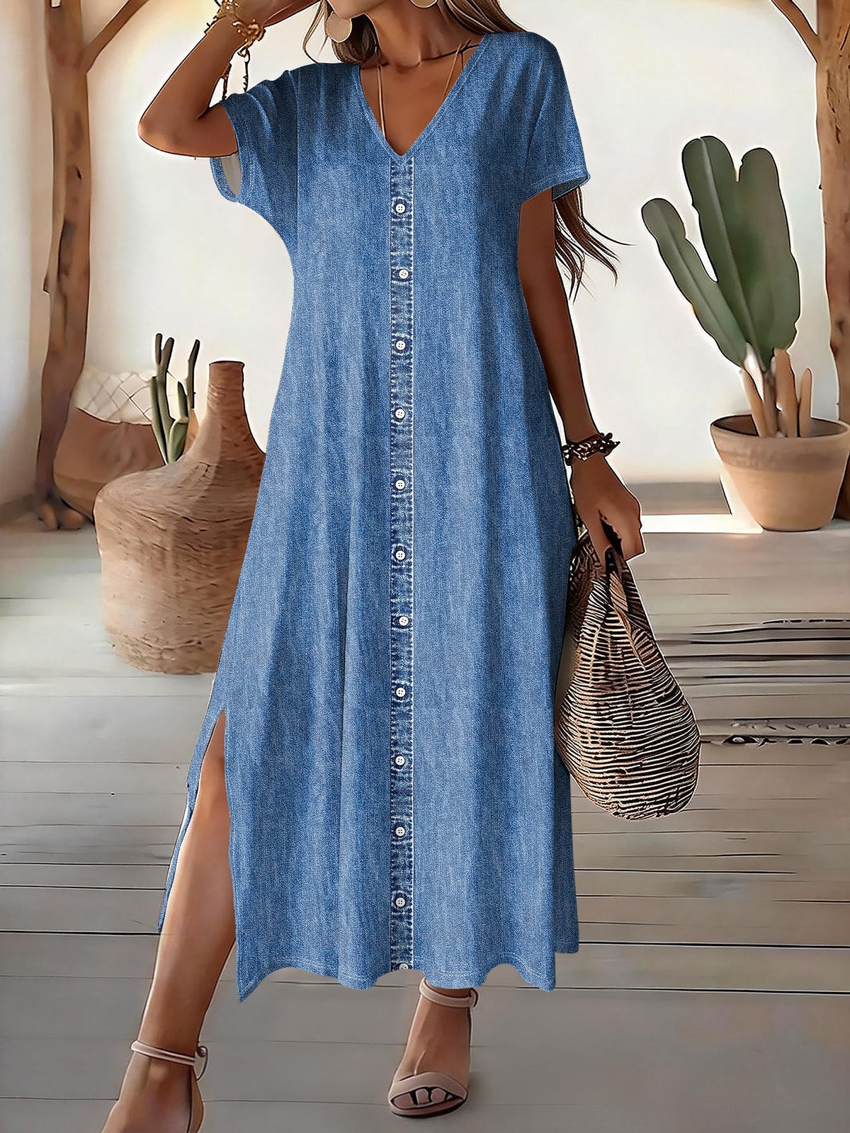 Helen | Vestido vaquero retro elegante