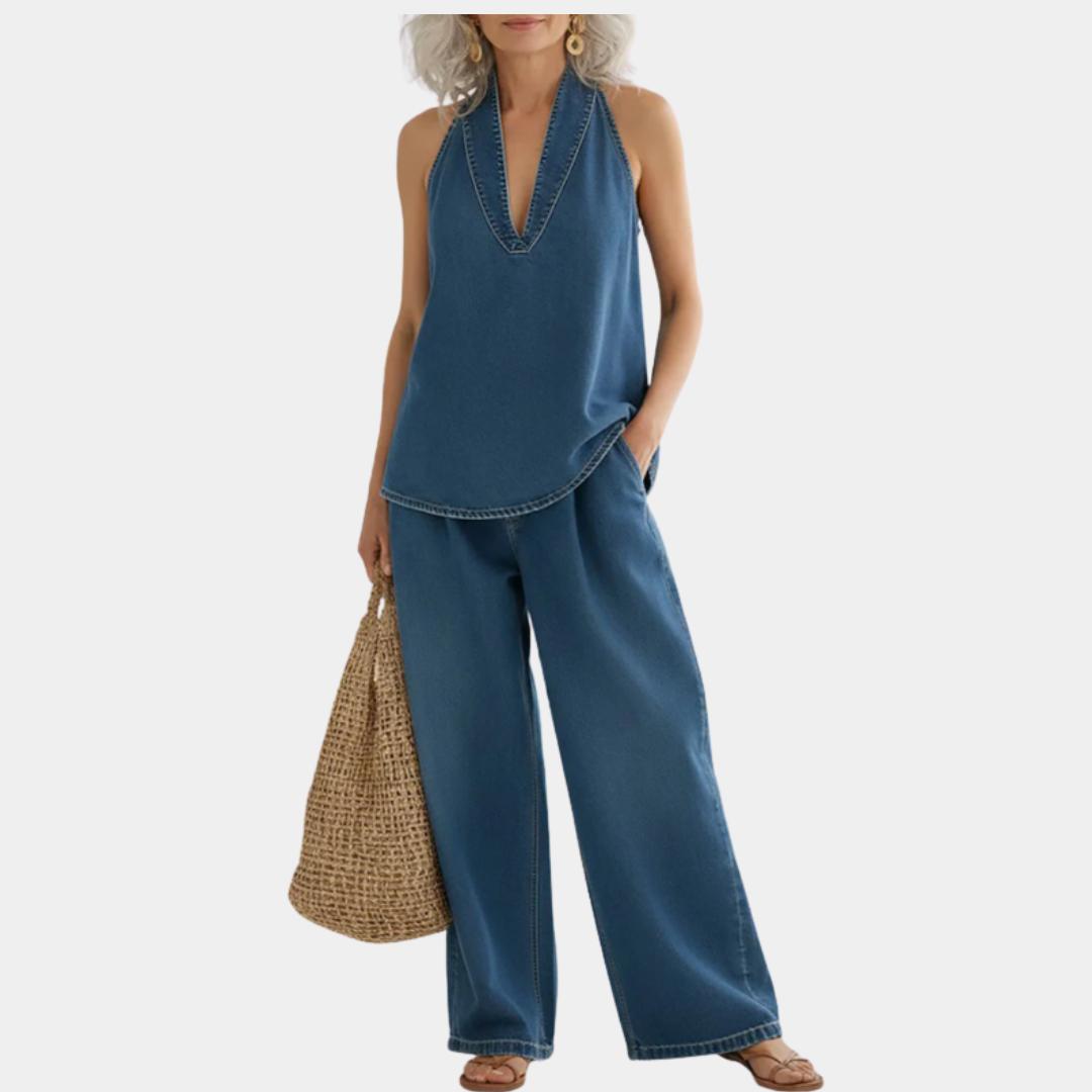 Ivy | Conjunto de dos piezas efecto vaquero lavado vintage