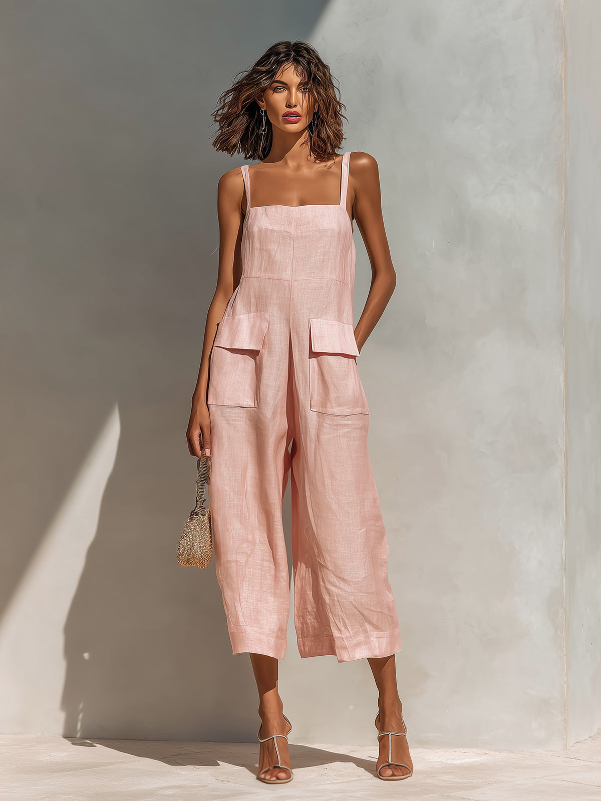 Liora | Mono de lino rosa elegante y fluido