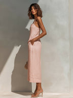 Liora | Mono de lino rosa elegante y fluido