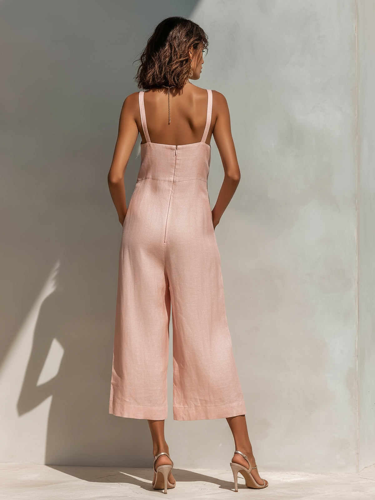 Liora | Mono de lino rosa elegante y fluido