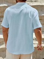 Camisa de Verano Elegante con Cuello Mao