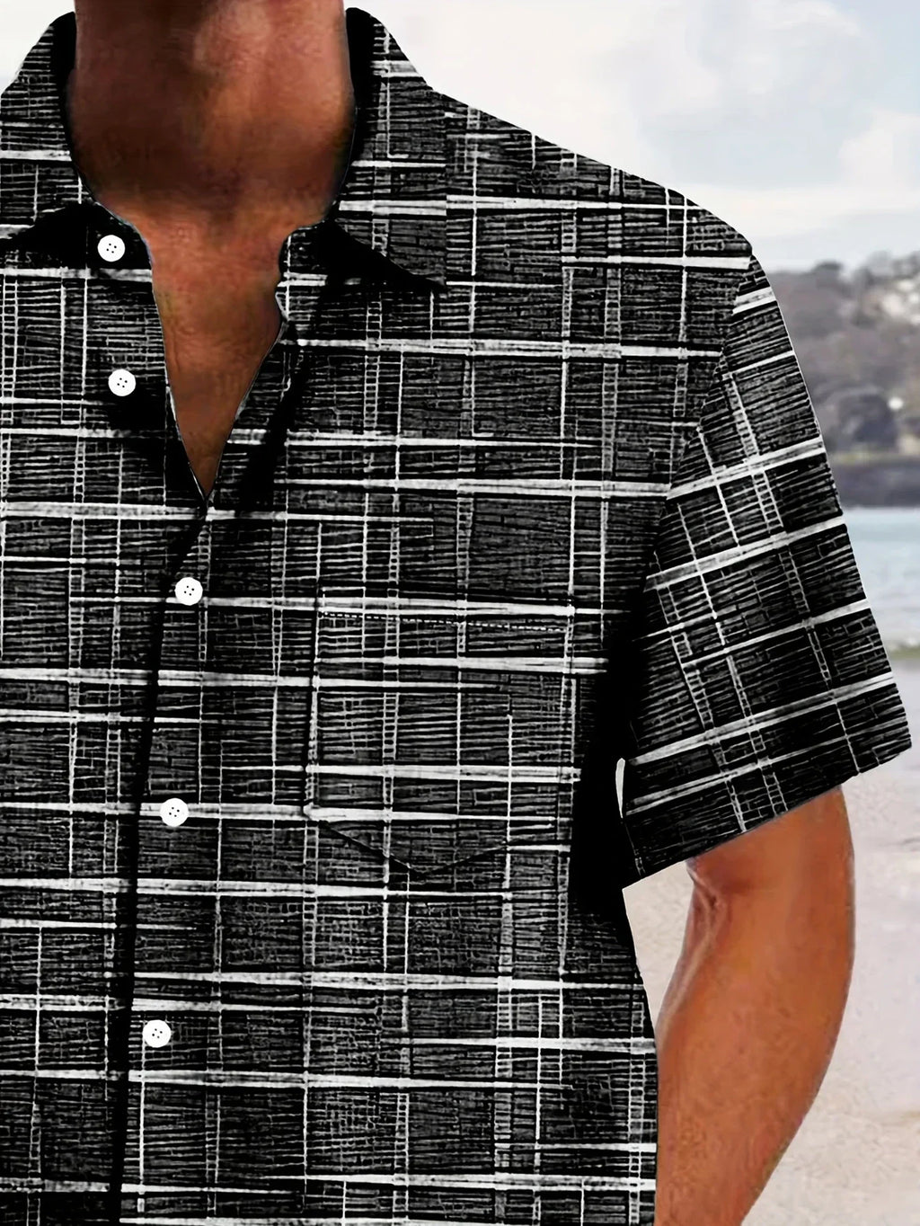 Camisa Elegante de Rayas y Cuadros