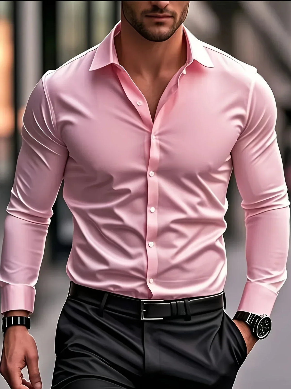 Camisa Elegante de Manga Larga con Botones