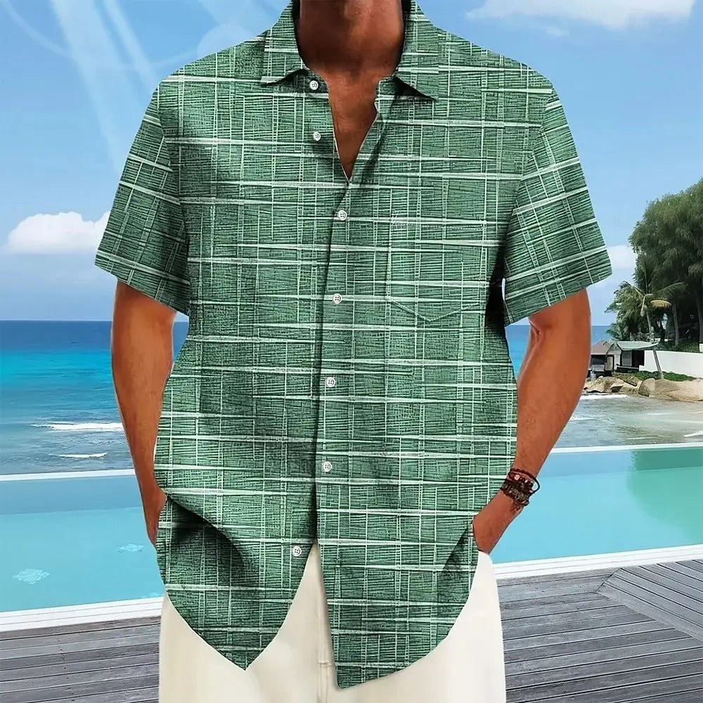 Camisa Elegante de Rayas y Cuadros