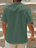 Camisa de Verano Elegante con Cuello Mao