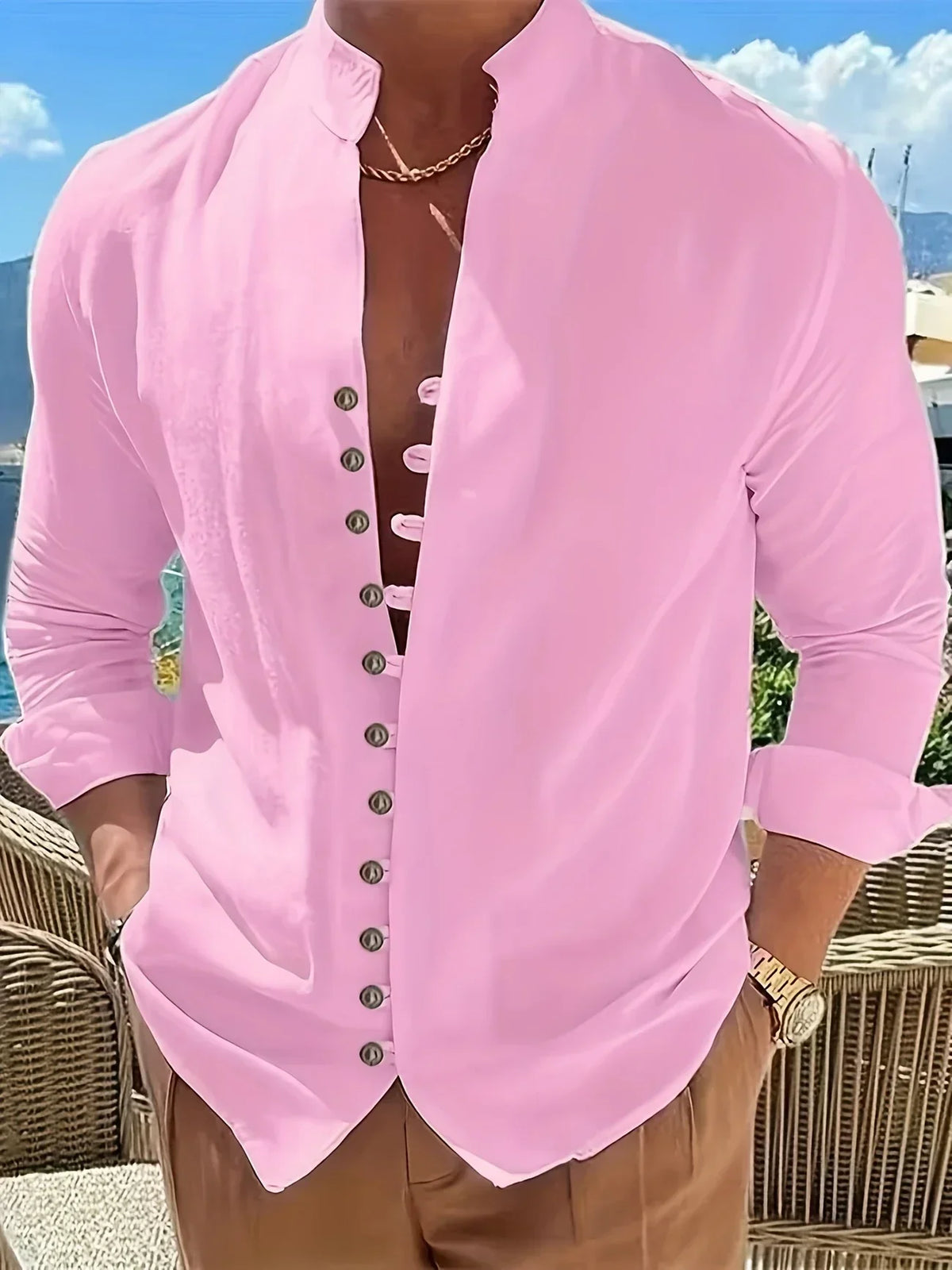 Camisa Ligera de Algodón de Manga Larga
