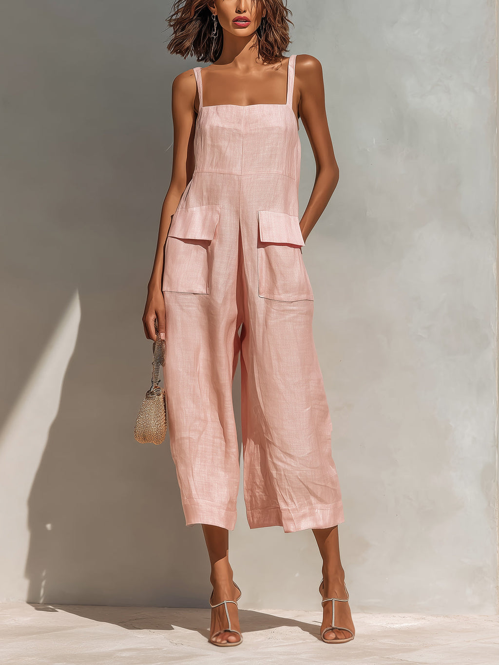 Liora | Mono de lino rosa elegante y fluido