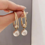 Pendientes Vintage Dorados con Perlas