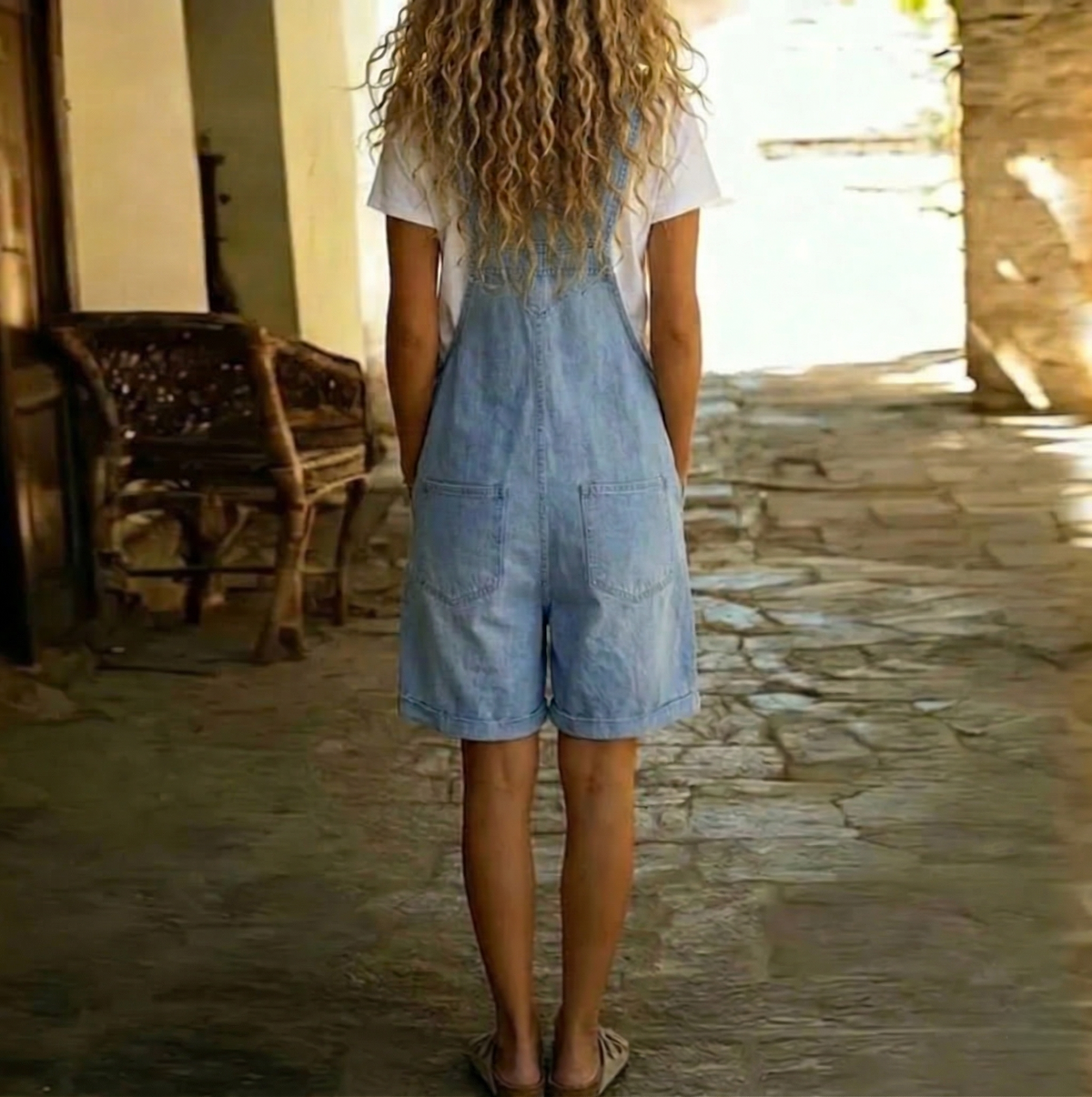 Clara | Peto corto vaquero lavado vintage azul claro