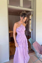 Eliza | Vestido maxi elegante con volantes para mujer