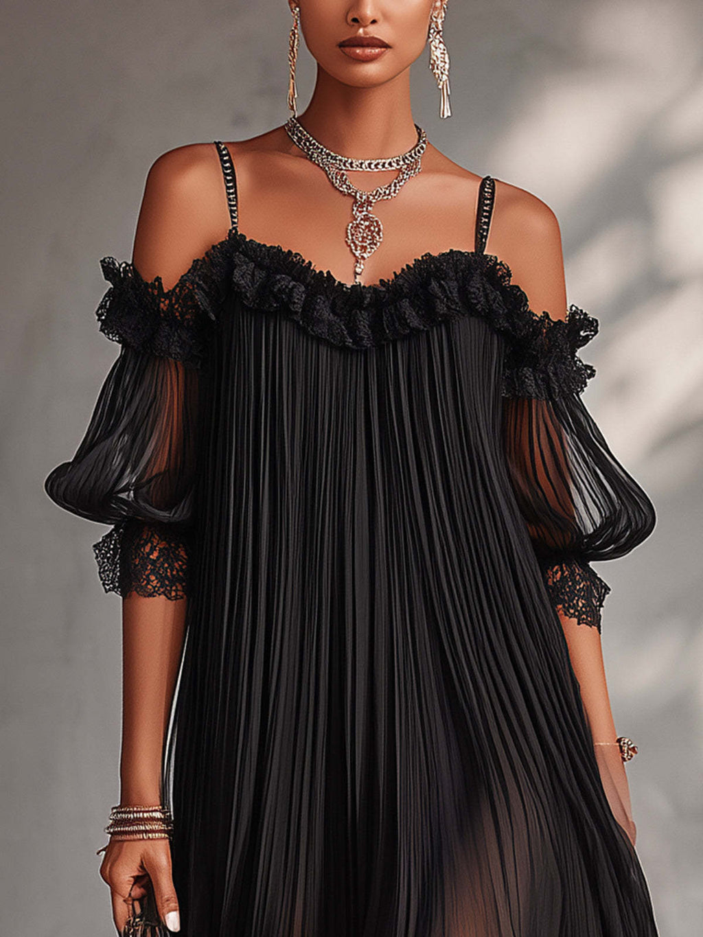 Aurora | Vestido Largo de Chiffón con Escote en V