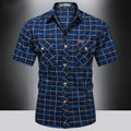 Camisa Elegante de Manga Corta a Cuadros