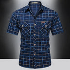 Camisa Elegante de Manga Corta a Cuadros