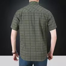 Camisa Elegante de Manga Corta a Cuadros
