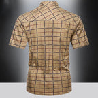 Camisa Elegante de Manga Corta a Cuadros