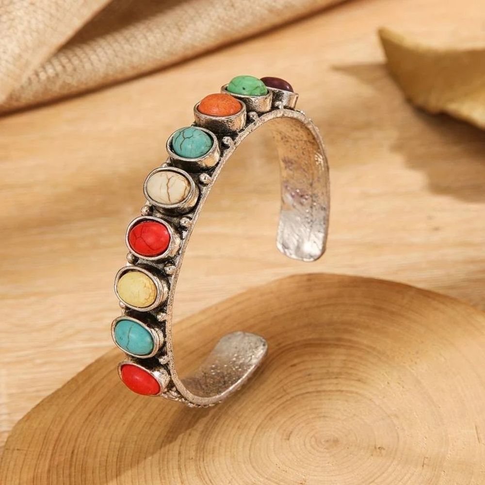 Pulsera Vintage de Piedras Coloridas