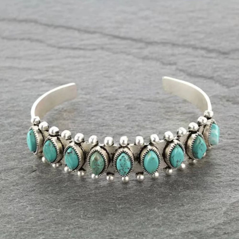 Brazalete Azmira Dorado con Turquesa