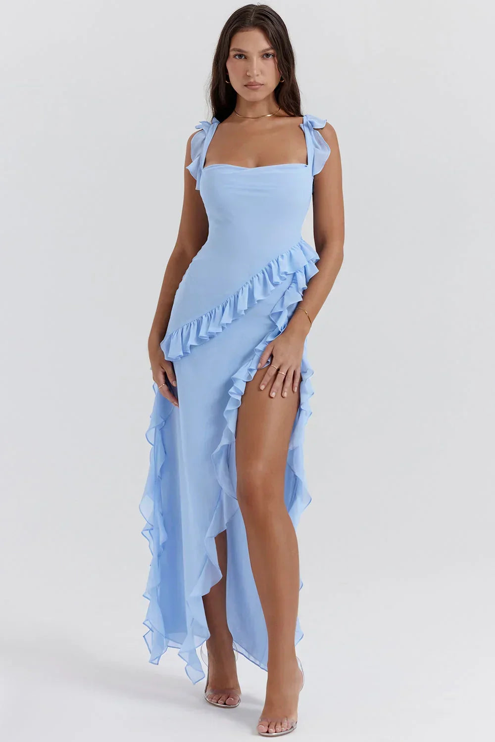 Ariela | Vestido Largo Con Volantes