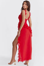 Ariela | Vestido Largo Con Volantes