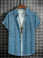 Camisa Elegante de Rayas y Cuadros