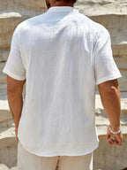 Camisa de Verano Elegante con Cuello Mao