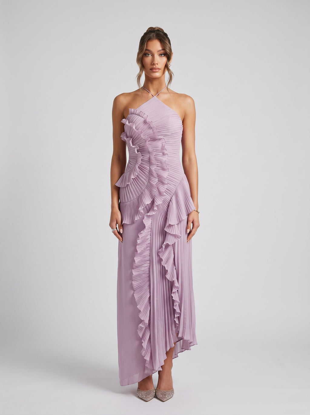 Eliza | Vestido maxi elegante con volantes para mujer