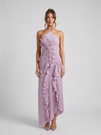 Eliza | Vestido maxi elegante con volantes para mujer