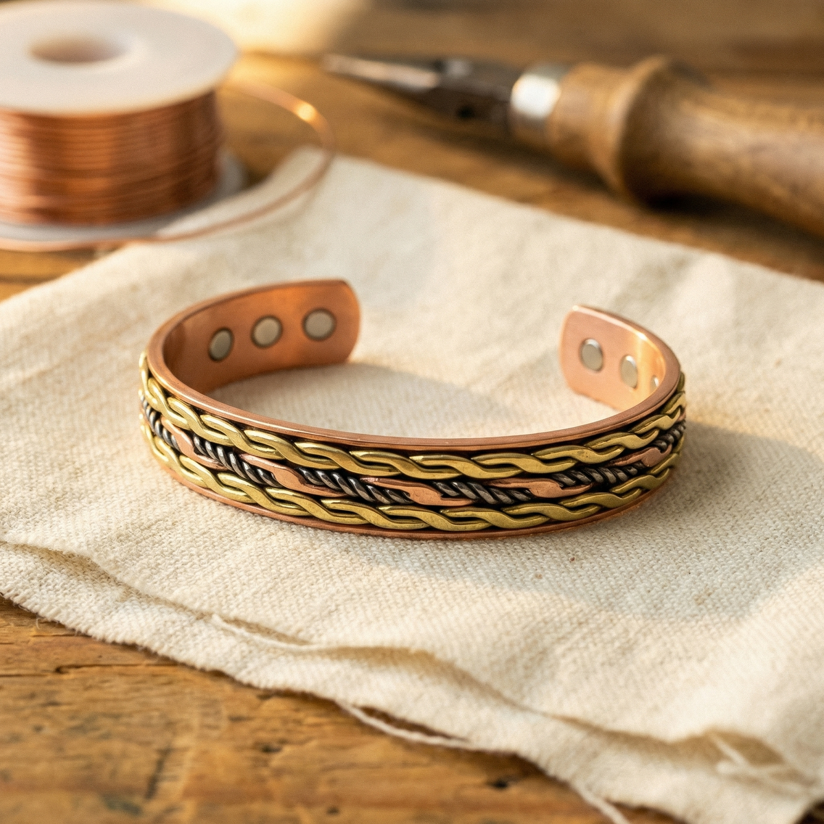 Vera | Pulsera de Cobre Trenzada