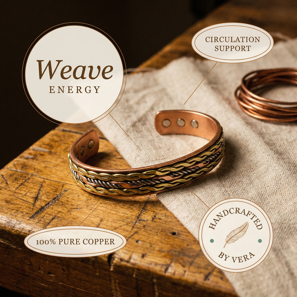 Vera | Pulsera de Cobre Trenzada