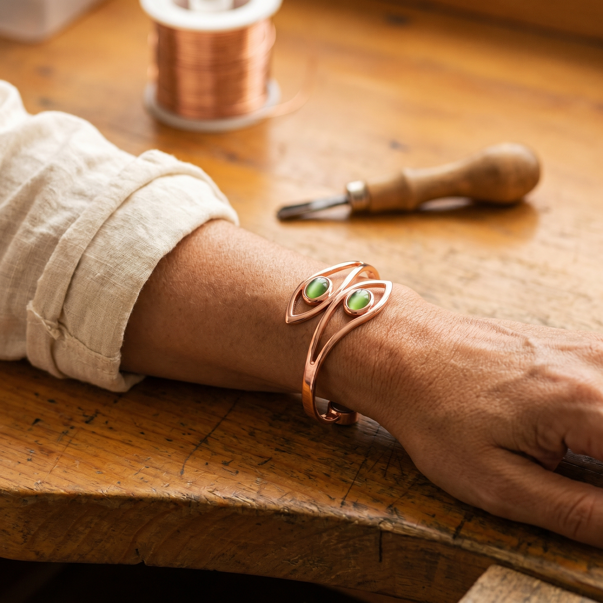 Vera | Pulsera de Cobre con Ópalo