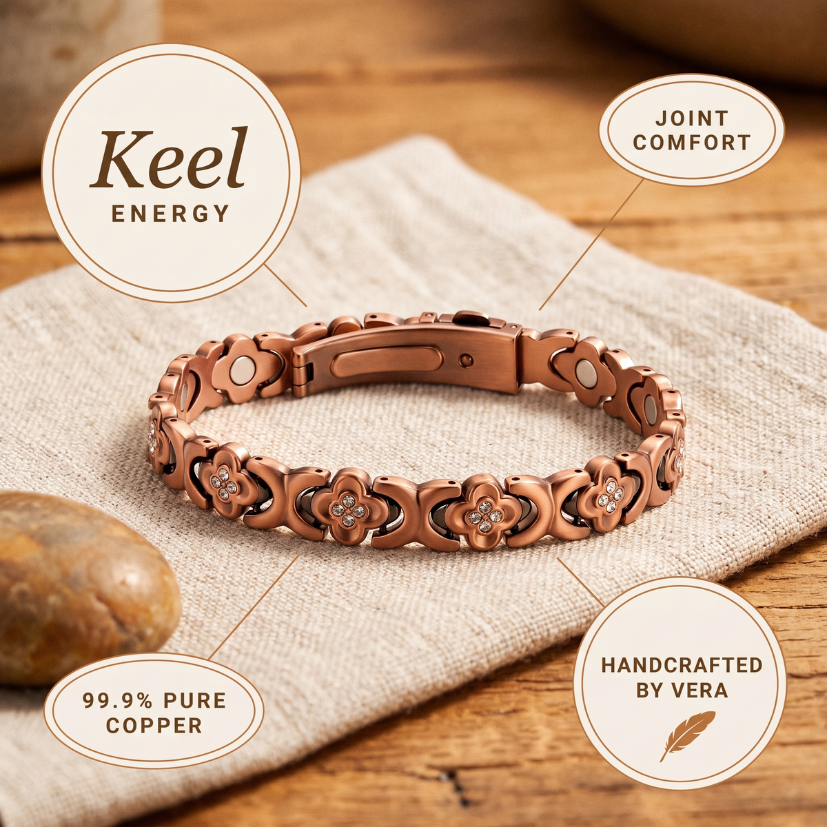 Vera | Pulsera de Cobre Quilla