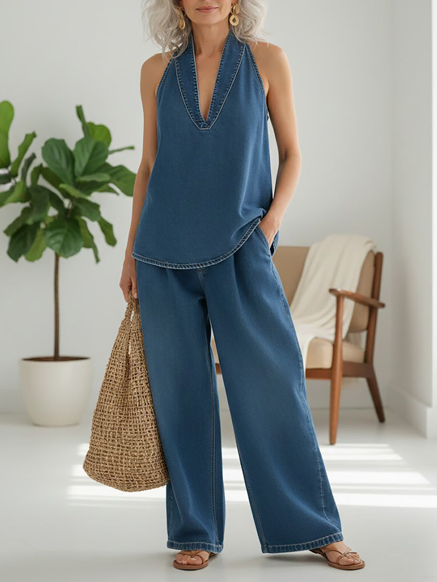 Ivy | Conjunto de dos piezas efecto vaquero lavado vintage