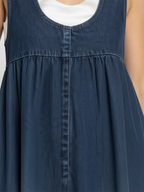 Karen | Vestido maxi vaquero lavado vintage de tacto algodón
